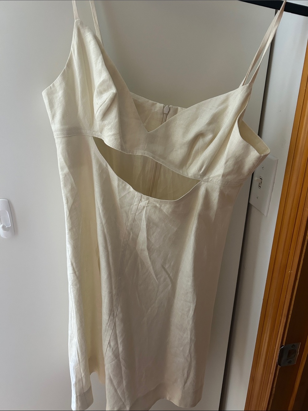 Minimal Cream Cutout Mini Dress